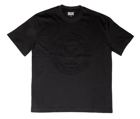 3D EMBOSSED "ROLL TILL YOU DIE" BLACK T-SHIRT