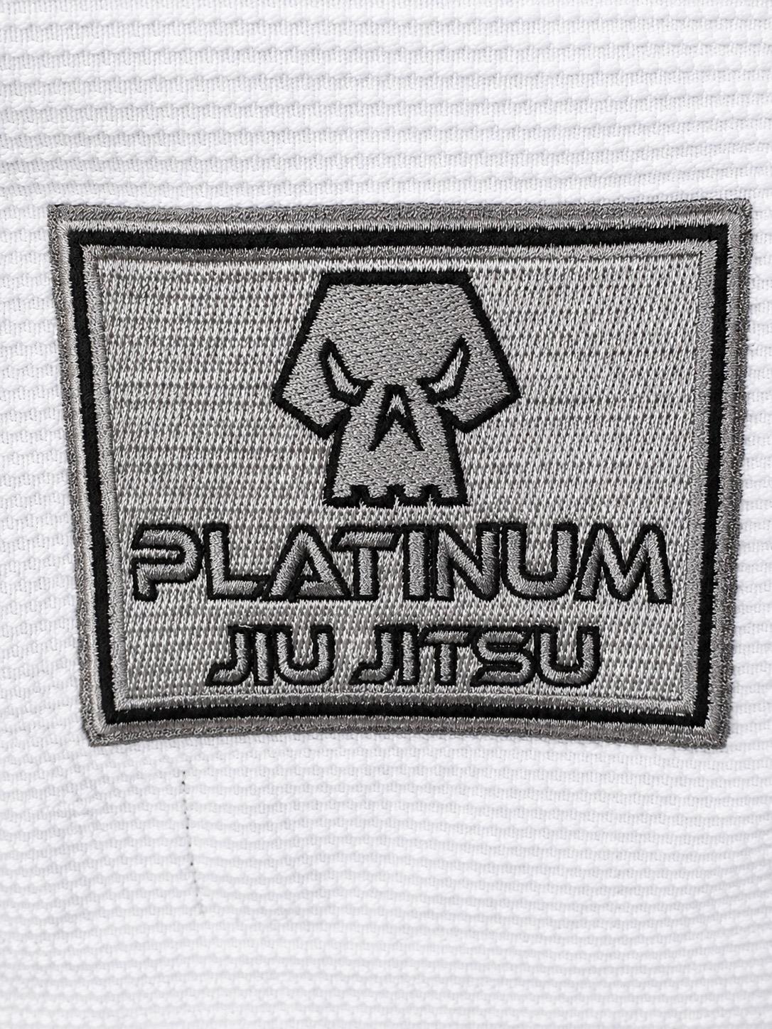 PREMIUM QUALITY INVERSE LOGO JIU JITSU GI - WHITE/SILVER