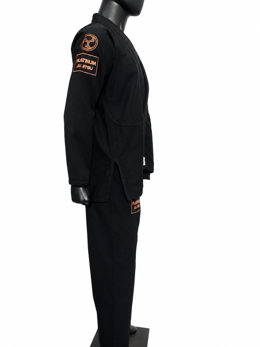 PREMIUM QUALITY INVERSE LOGO JIU JITSU GI - BLACK/ROSE GOLD