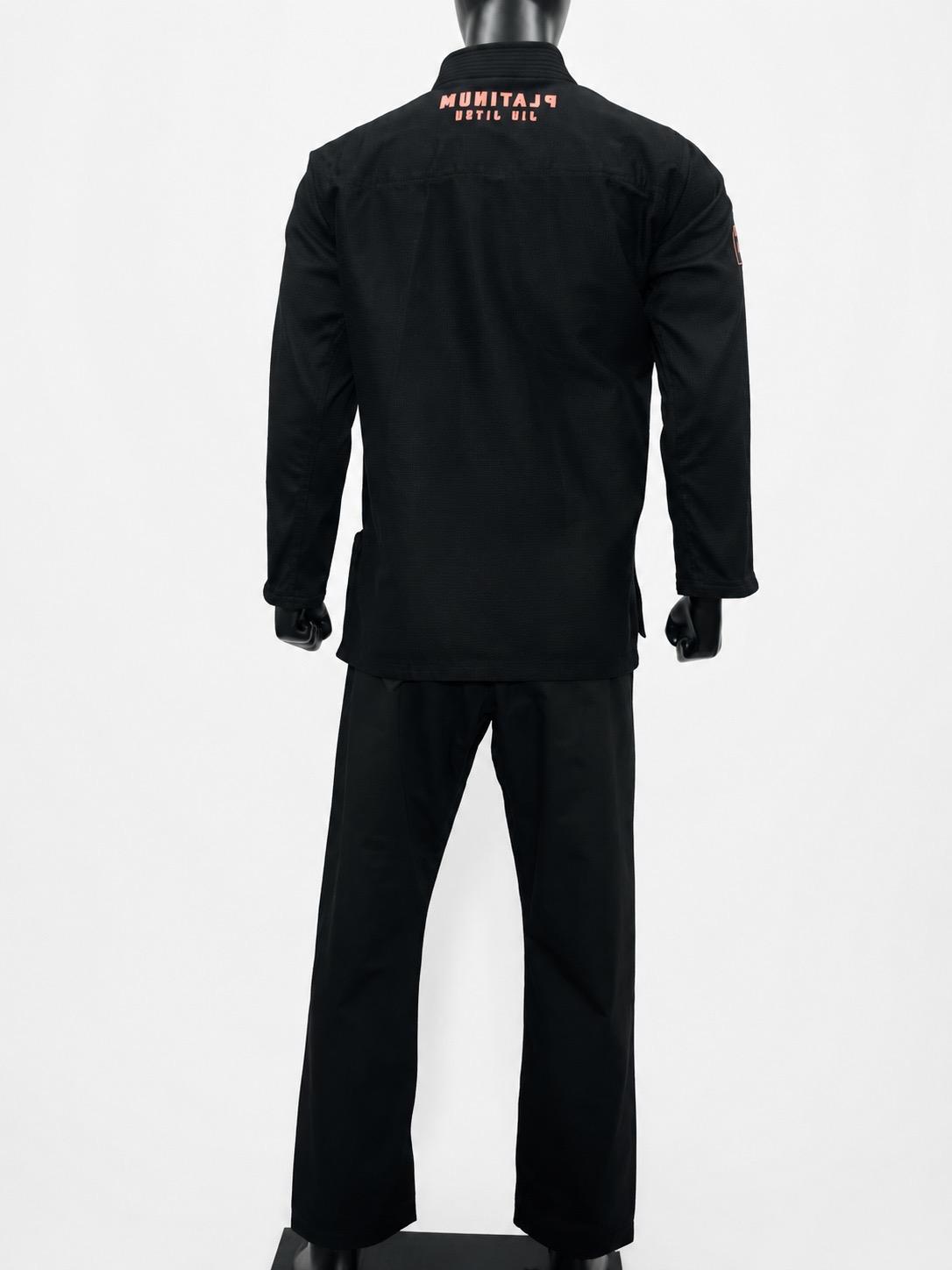 PREMIUM QUALITY INVERSE LOGO JIU JITSU GI - BLACK/ROSE GOLD