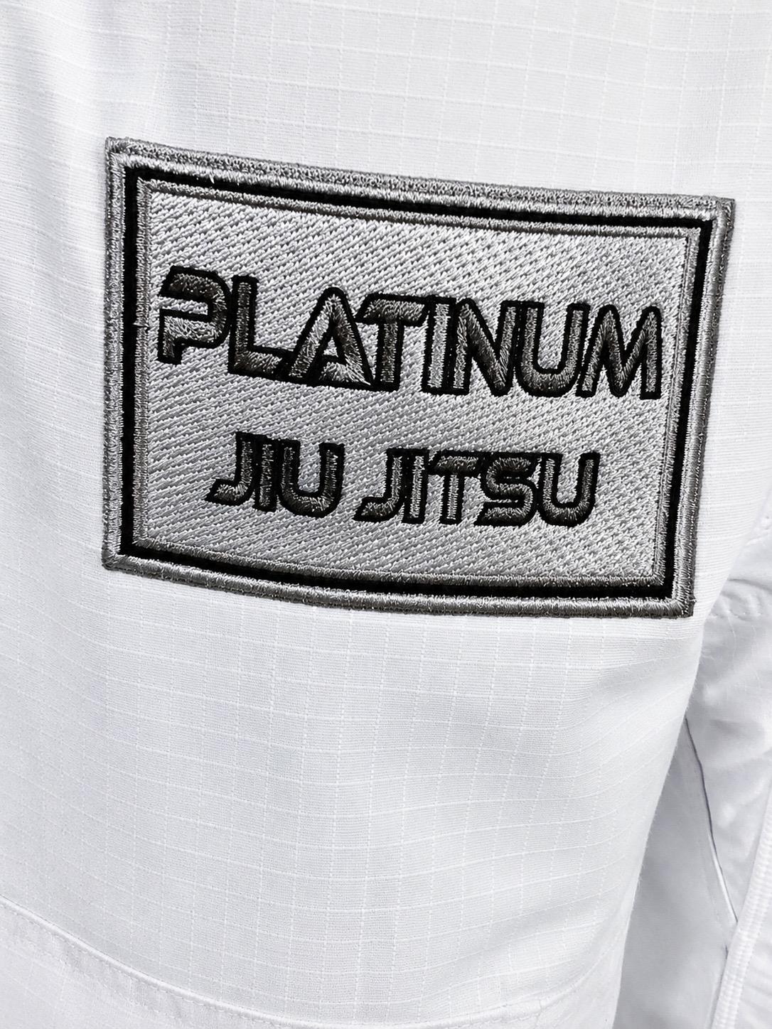 PREMIUM QUALITY INVERSE LOGO JIU JITSU GI - WHITE/SILVER