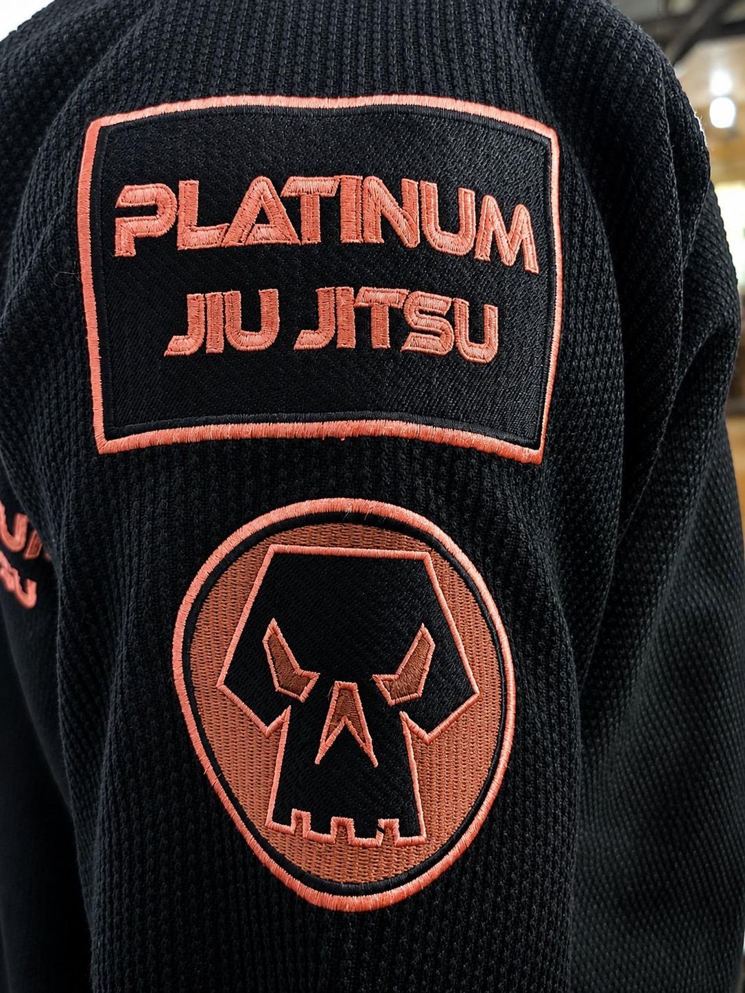 PREMIUM QUALITY INVERSE LOGO JIU JITSU GI - BLACK/ROSE GOLD