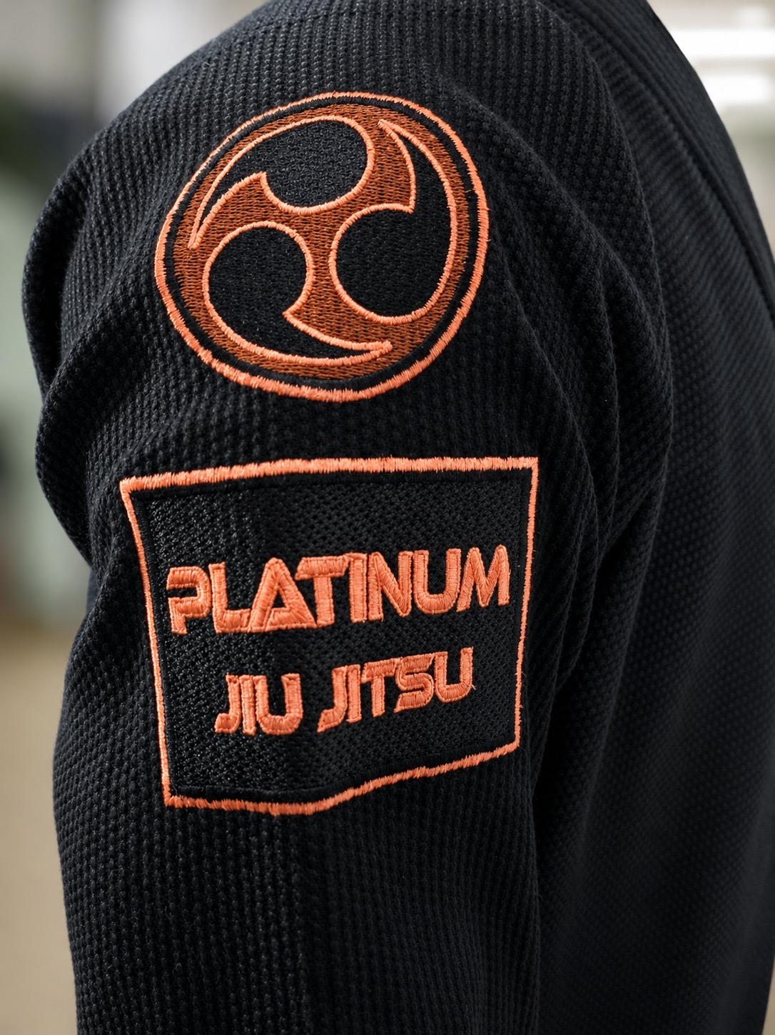 PREMIUM QUALITY INVERSE LOGO JIU JITSU GI - BLACK/ROSE GOLD