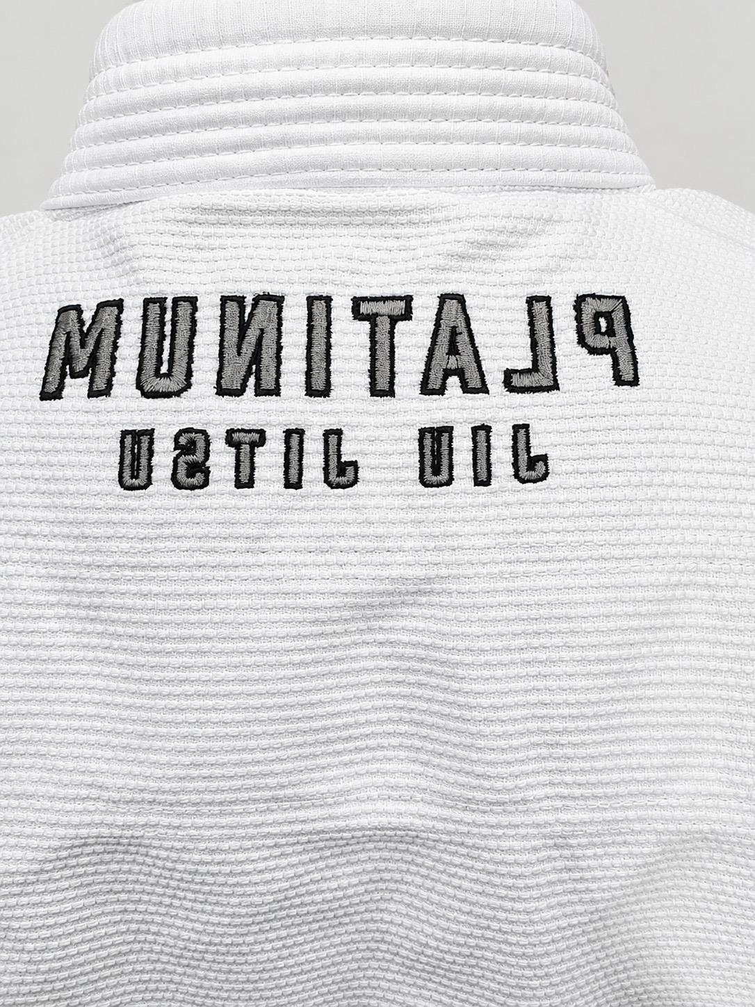 PREMIUM QUALITY INVERSE LOGO JIU JITSU GI - WHITE/SILVER