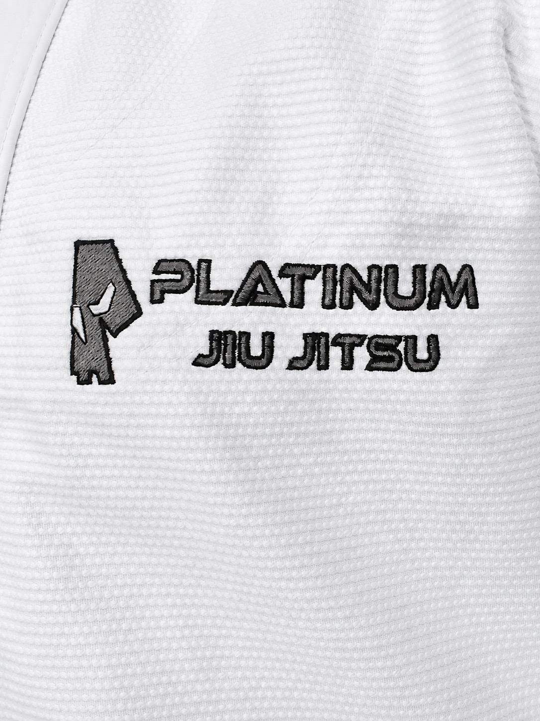 PREMIUM QUALITY INVERSE LOGO JIU JITSU GI - WHITE/SILVER