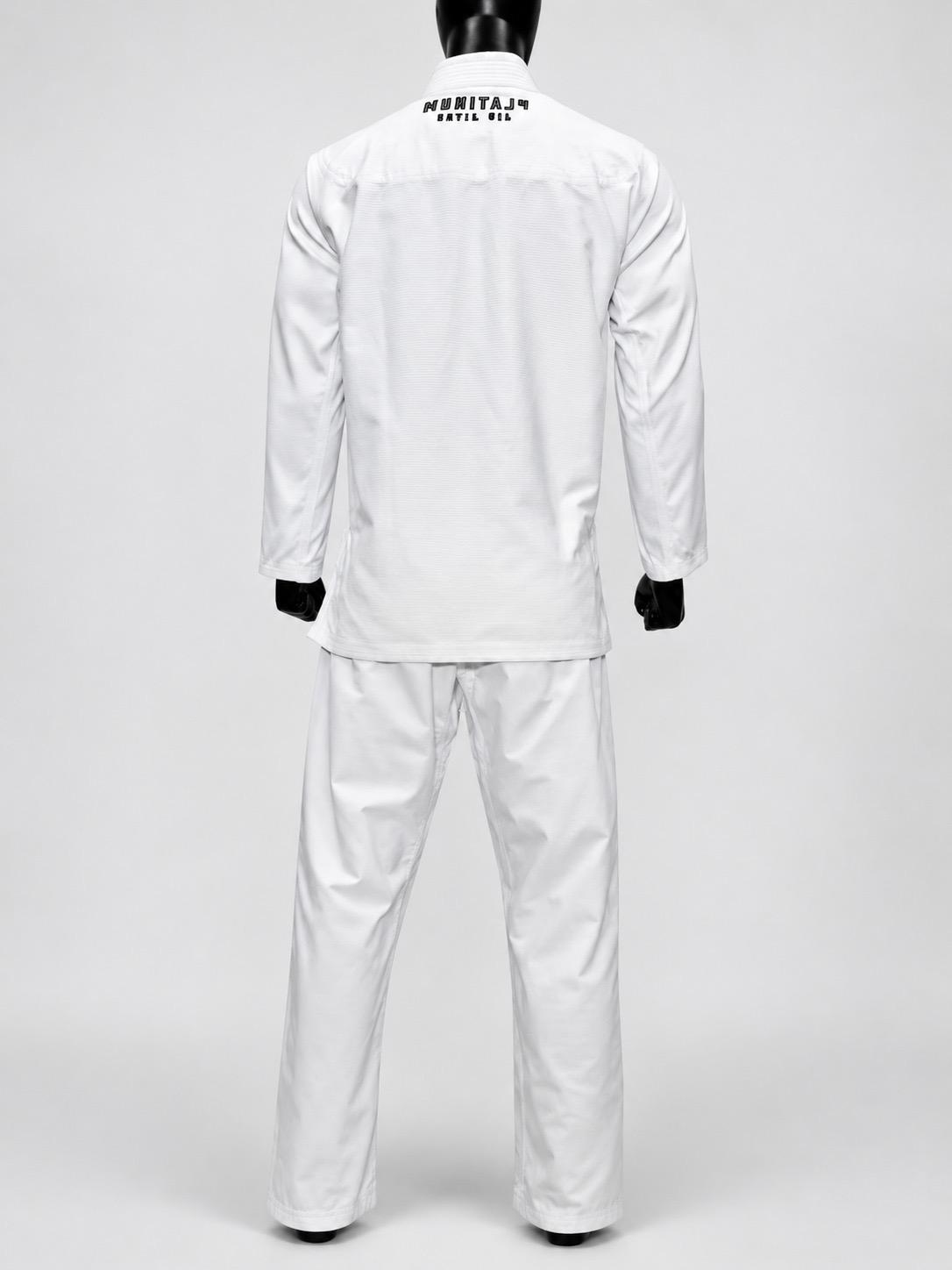 PREMIUM QUALITY INVERSE LOGO JIU JITSU GI - WHITE/SILVER