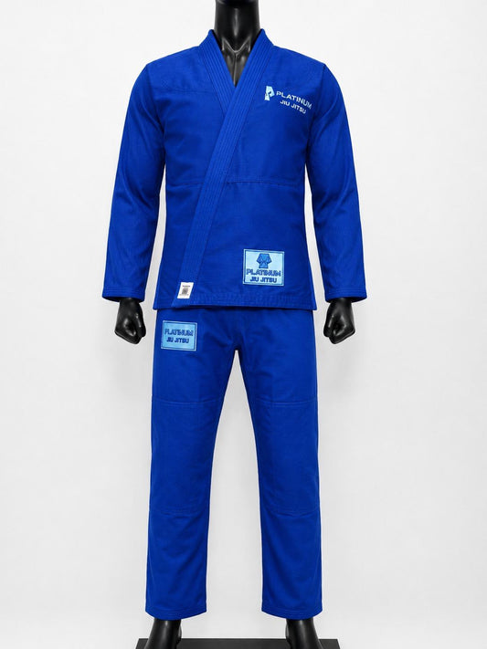 PREMIUM QUALITY INVERSE LOGO JIU JITSU GI - ROYAL BLUE
