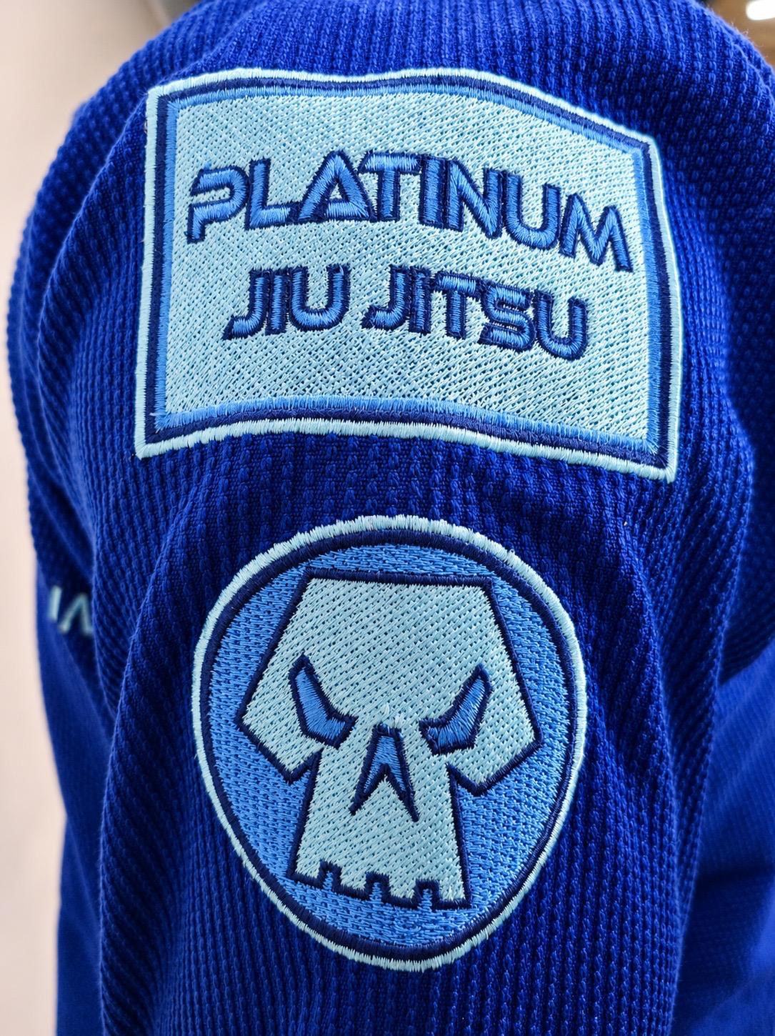 PREMIUM QUALITY INVERSE LOGO JIU JITSU GI - ROYAL BLUE