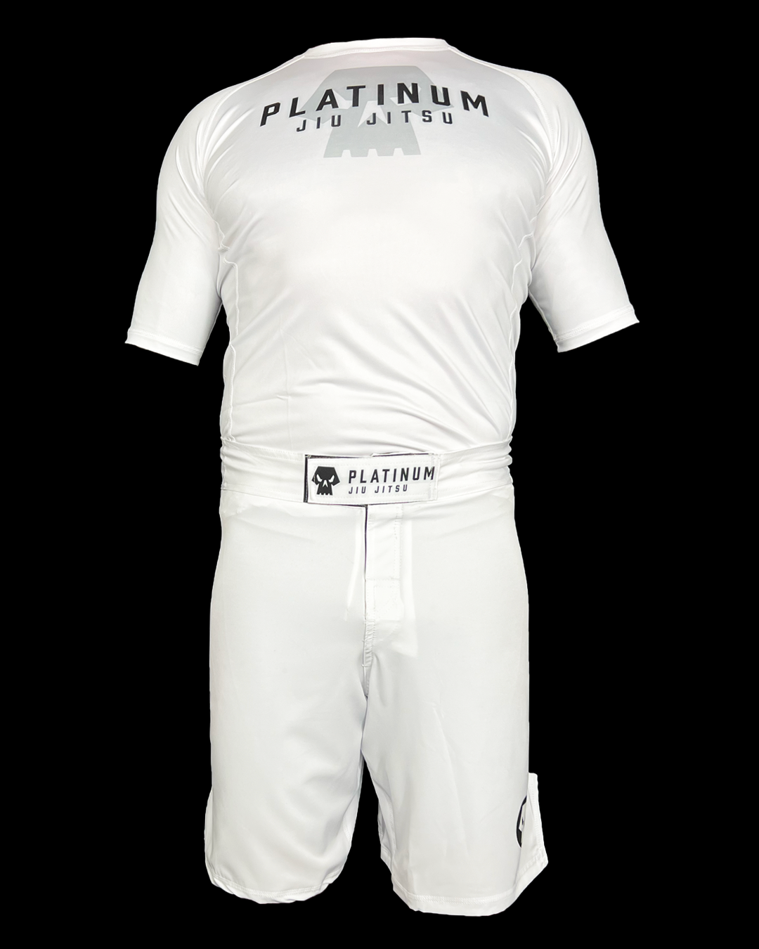 White BJJ & grappling style board shorts